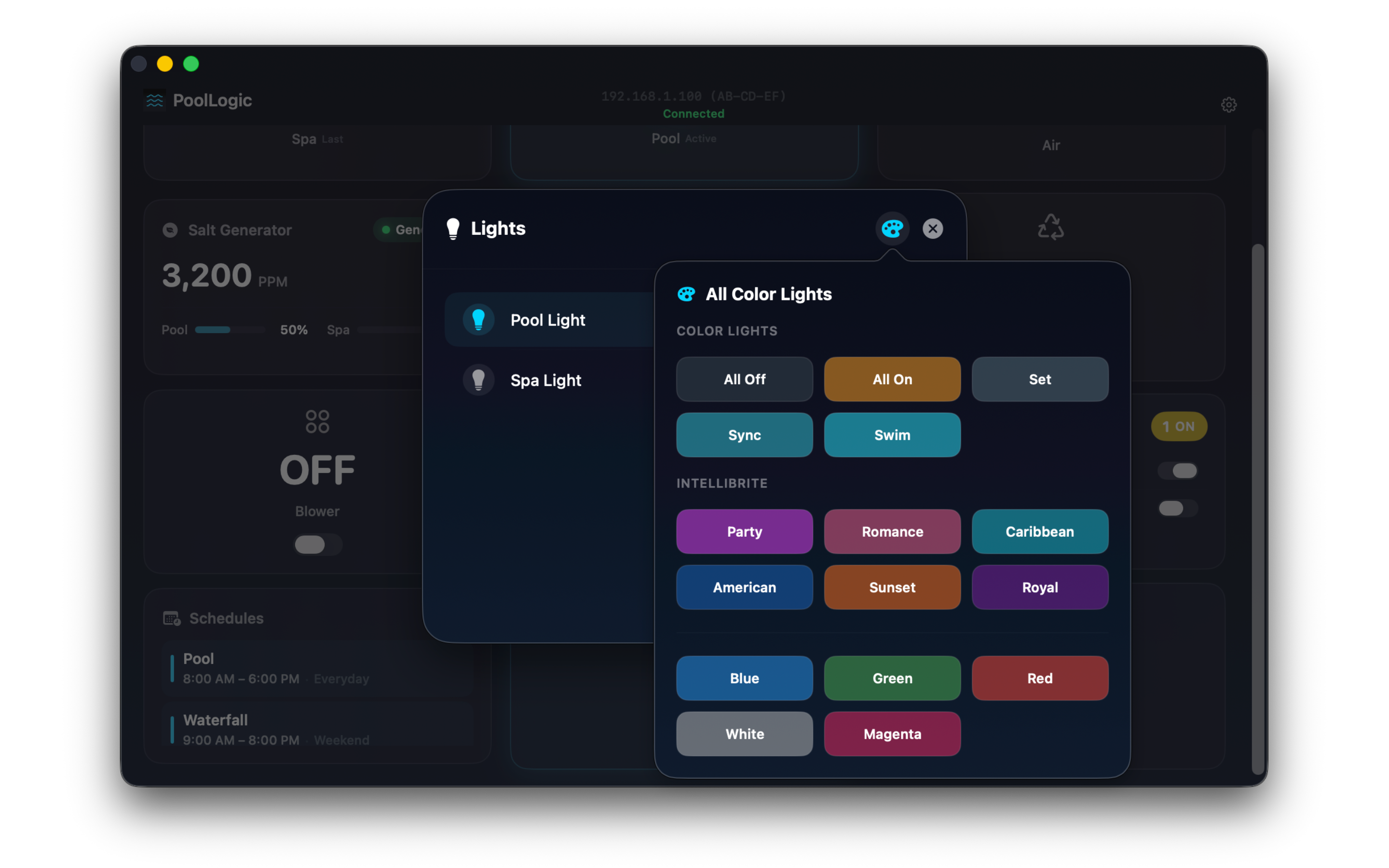 IntelliBrite and MagicStream light color control on Mac